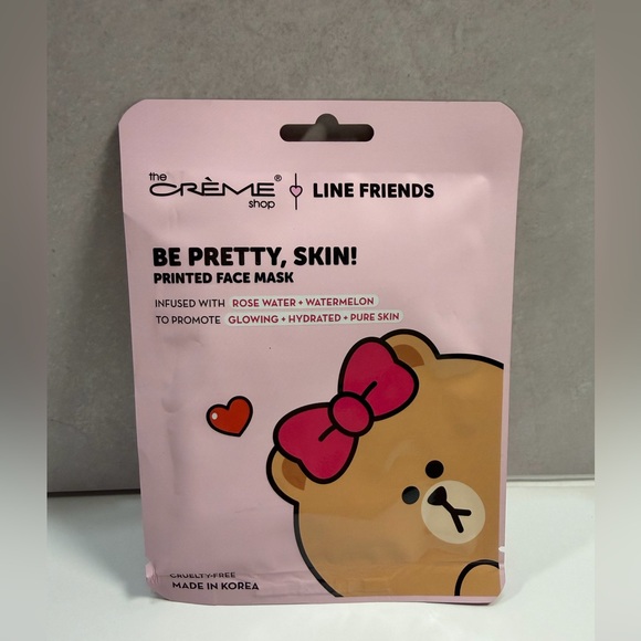 🩷5/$10 Creme shop Pink Printed Face Mask - Picture 1 of 5